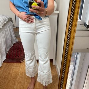 ANTHROPOLOGIE PILCRO HIGH-RISE FLARE EYELET DENIM